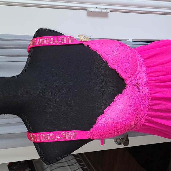 πNWT Juicy Couture 2pc Lace/Mesh Babydoll LingerieπSize Large - Picture 3 of 11
